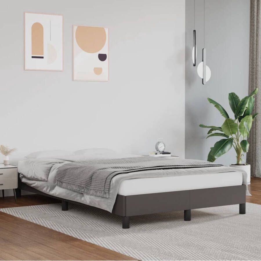 VidaXL -Bedframe-kunstleer-grijs-120x200-cm - Foto 2