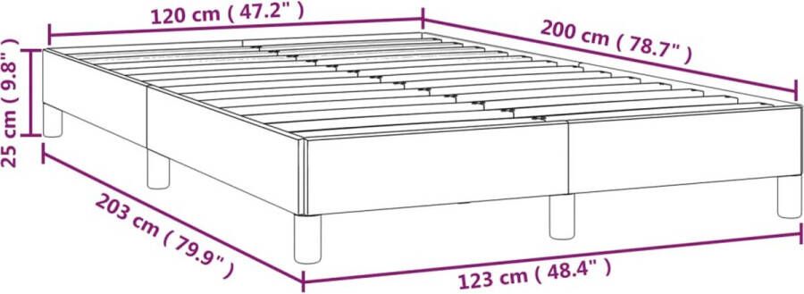 VidaXL -Bedframe-kunstleer-grijs-120x200-cm