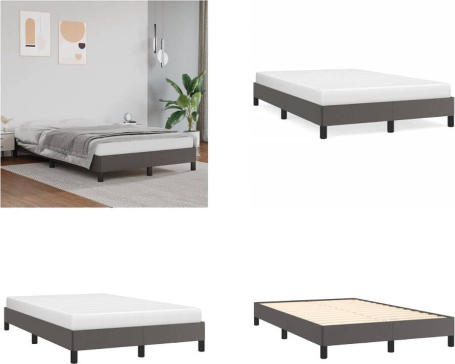 VidaXL Bedframe kunstleer grijs 120x200 cm Bedframe Bedframes Bed Slaapmeubel