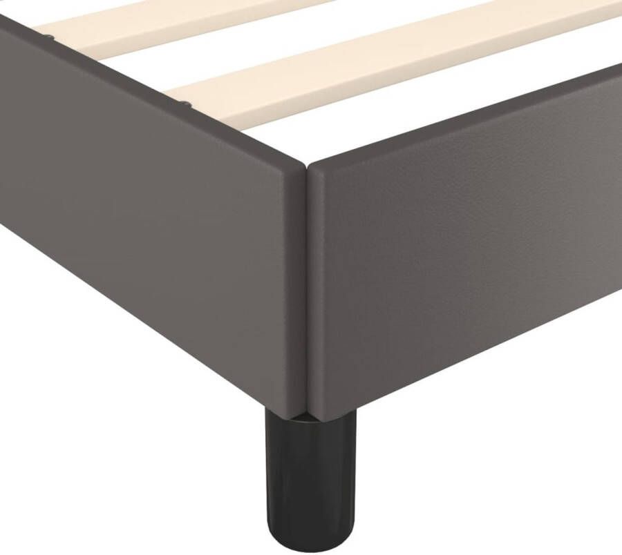 VidaXL -Bedframe-kunstleer-grijs-140x190-cm - Foto 3