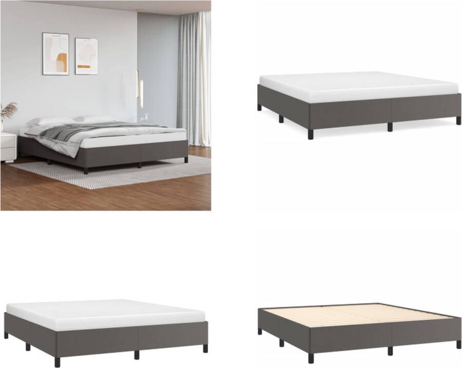 VidaXL Boxspringbedframe kunstleer grijs 160x200 cm