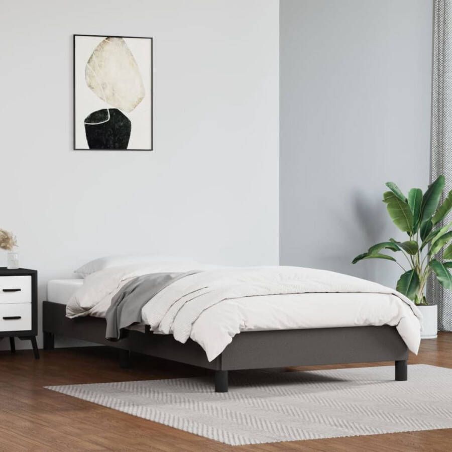 VidaXL -Bedframe-kunstleer-grijs-80x200-cm - Foto 2