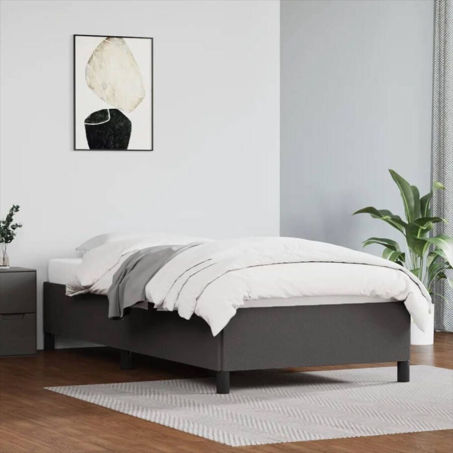 VidaXL -Bedframe-kunstleer-grijs-80x200-cm - Foto 2