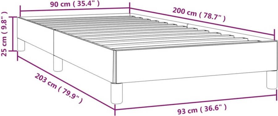 VidaXL -Bedframe-kunstleer-grijs-90x200-cm