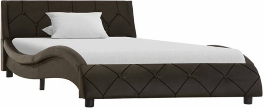 VidaXL Boxspringbedframe kunstleer grijs 90x200 cm - Foto 5