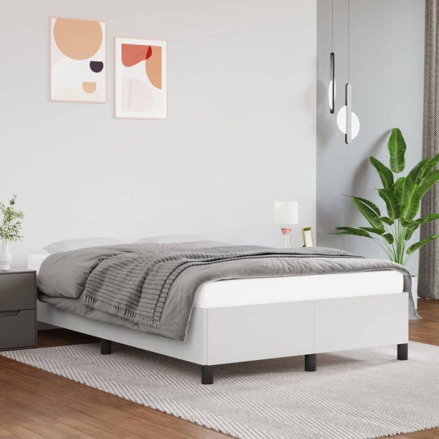 VIDAXL Bedframe kunstleer wit 120x200 cm