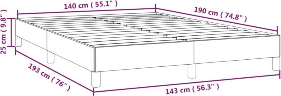 VidaXL -Bedframe-kunstleer-wit-140x190-cm