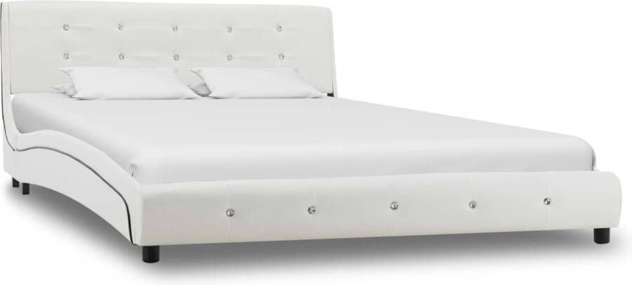 VidaXL -Bedframe-kunstleer-wit-140x200-cm