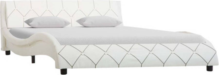 VidaXL -Bedframe-kunstleer-wit-140x200-cm - Foto 5