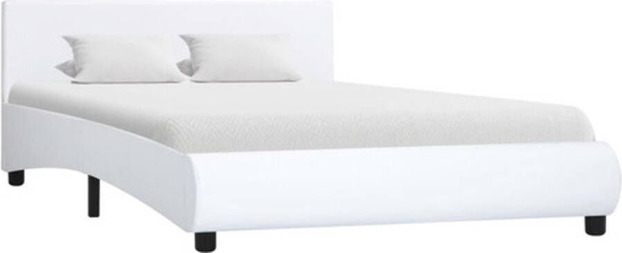 VidaXL -Bedframe-kunstleer-wit-140x200-cm - Foto 3