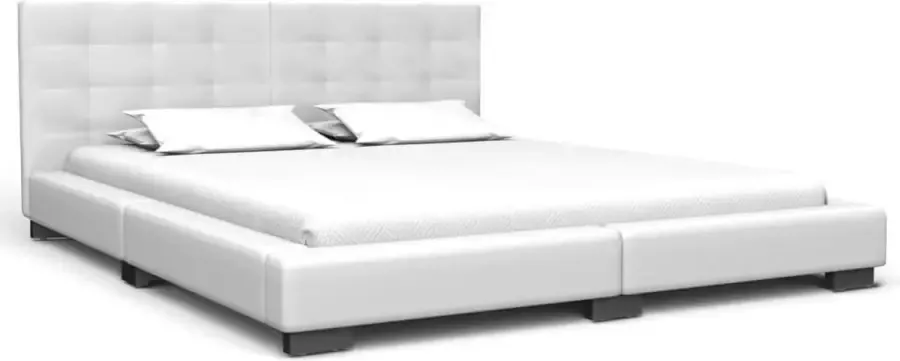 VidaXL Bedframe kunstleer wit 160x200 cm - Foto 2