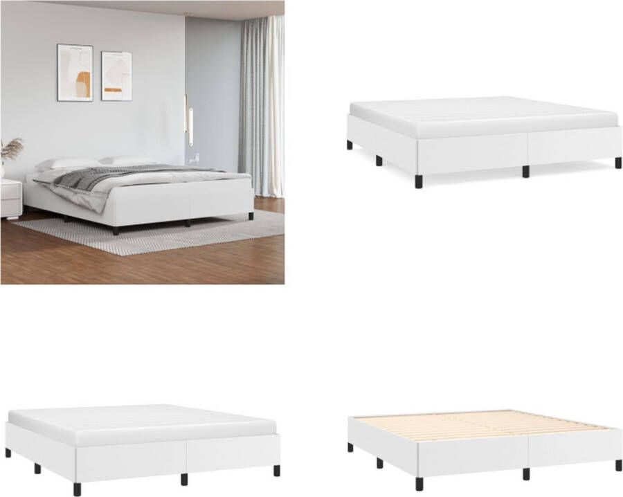 VidaXL Bedframe kunstleer wit 160x200 cm Bedframe Bedframes Bed Slaapmeubel