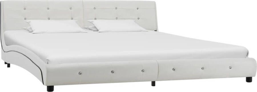 VidaXL -Bedframe-kunstleer-wit-180x200-cm - Foto 2