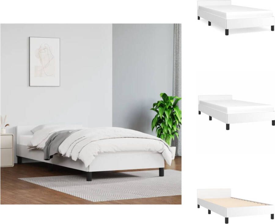 VidaXL Bedframe Kunstleer Wit 203x103x50 cm Geschikt voor 100x200 cm matras Bed