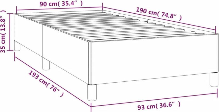 VidaXL Boxspringbedframe kunstleer wit 90x190 cm