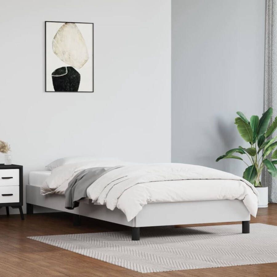 VidaXL -Bedframe-kunstleer-wit-90x190-cm - Foto 2