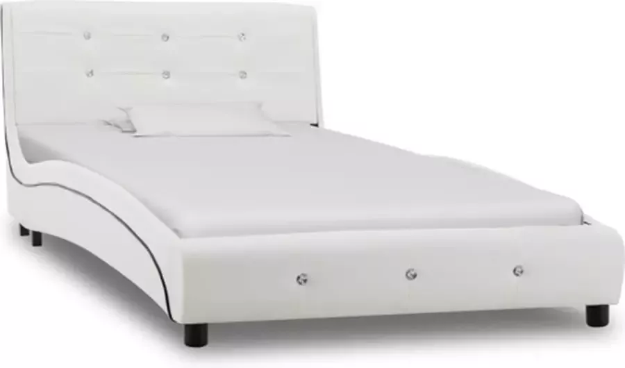 VidaXL -Bedframe-kunstleer-wit-90x200-cm - Foto 3