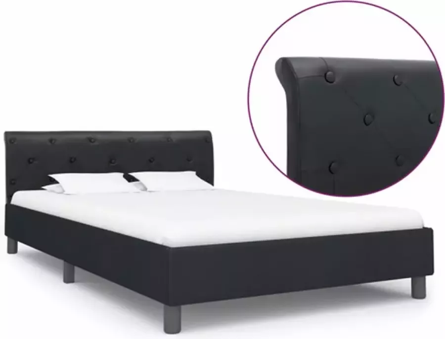 VidaXL -Bedframe-kunstleer-zwart-120x200-cm - Foto 2