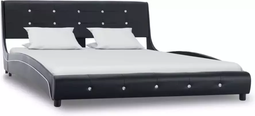 VidaXL -Bedframe-kunstleer-zwart-140x200-cm - Foto 3