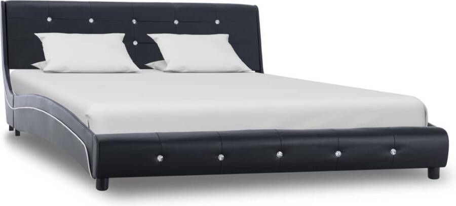 VidaXL -Bedframe-kunstleer-zwart-140x200-cm - Foto 2