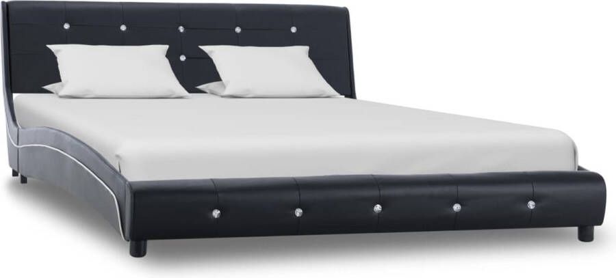 VidaXL -Bedframe-kunstleer-zwart-140x200-cm - Foto 3