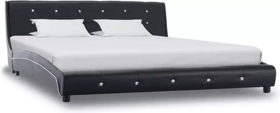 VidaXL -Bedframe-kunstleer-zwart-160x200-cm - Foto 3