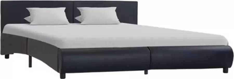 VidaXL -Bedframe-kunstleer-zwart-160x200-cm - Foto 2