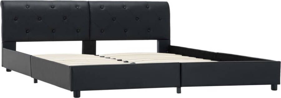 VidaXL -Bedframe-kunstleer-zwart-160x200-cm - Foto 2