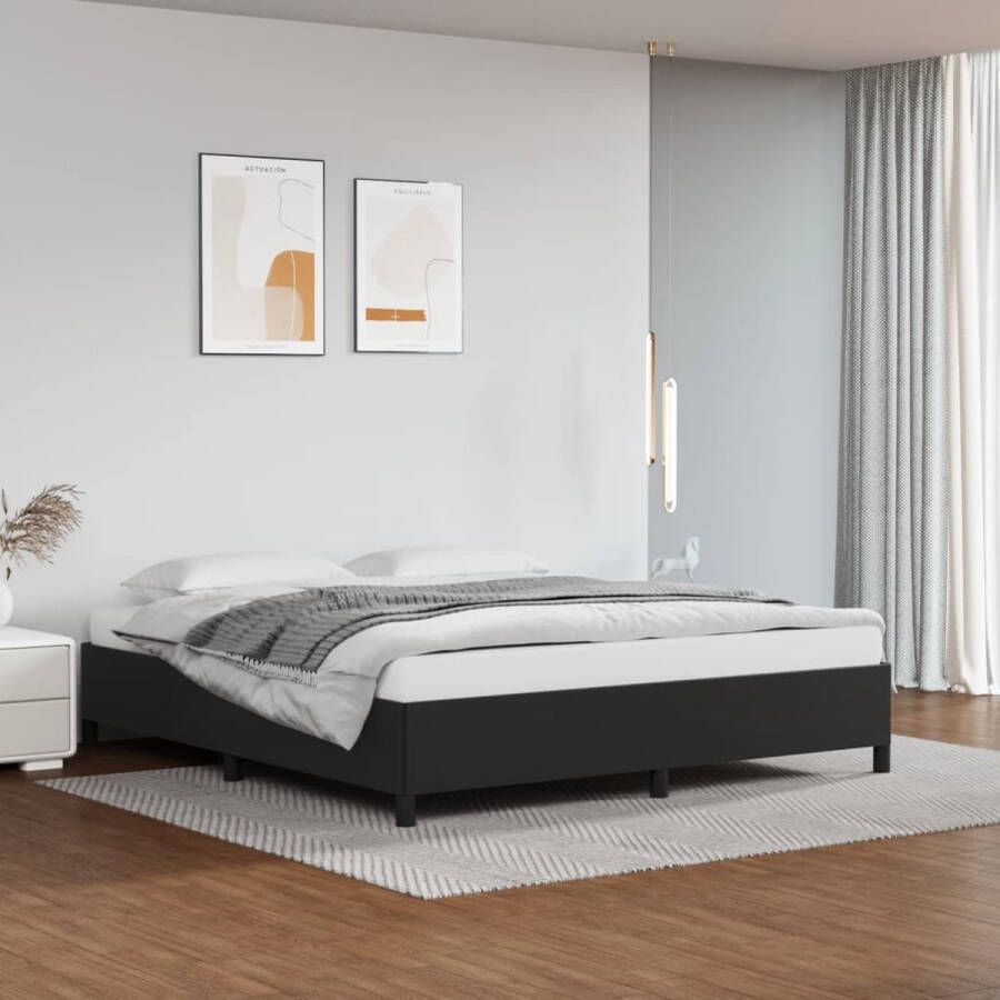 VidaXL -Bedframe-kunstleer-zwart-160x200-cm - Foto 2