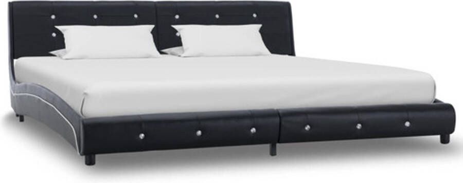 VidaXL -Bedframe-kunstleer-zwart-180x200-cm - Foto 1