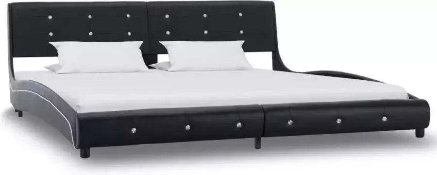 VidaXL -Bedframe-kunstleer-zwart-180x200-cm - Foto 2