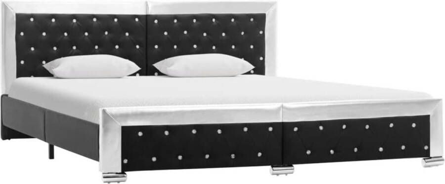 VIDAXL Bedframe kunstleer zwart 180x200 cm