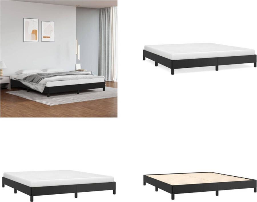 VidaXL Boxspringframe kunstleer zwart 180x200 cm Boxspringframe Boxspringframes Bed Ledikant