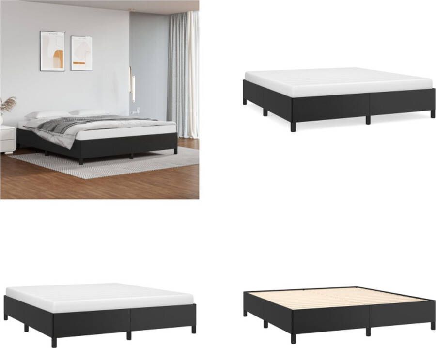 vidaXL Bedframe kunstleer zwart 180x200 cm Bedframe Bedframes Bed Slaapmeubel