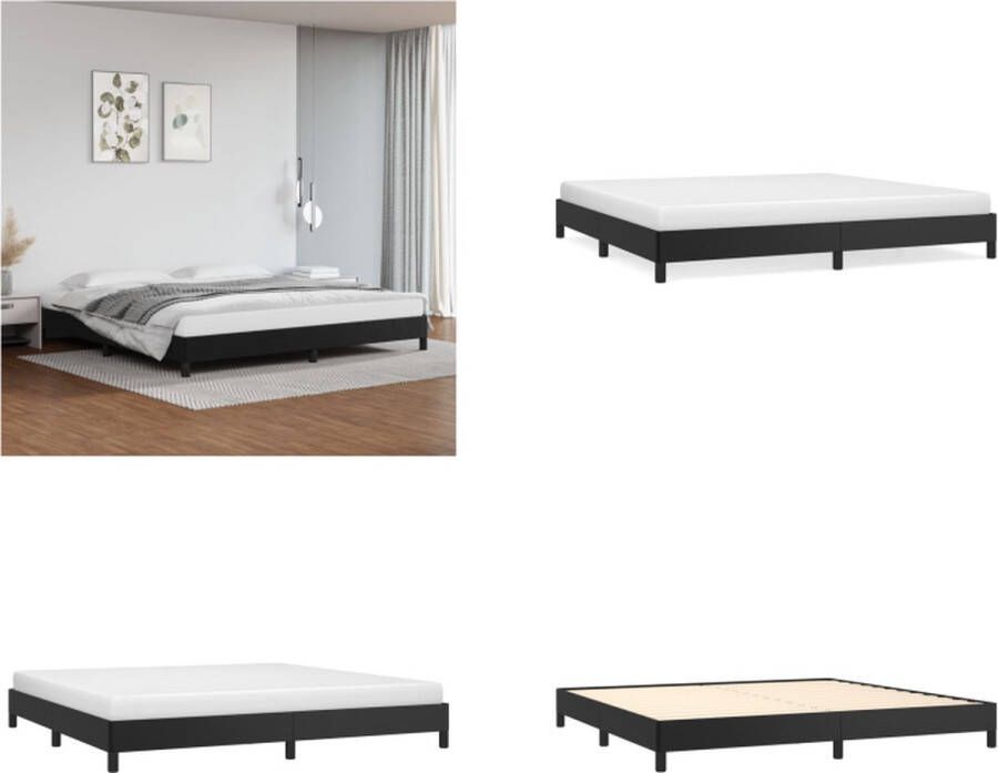 VidaXL Boxspringframe kunstleer zwart 200x200 cm Boxspringframe Boxspringframes Bed Ledikant - Foto 2