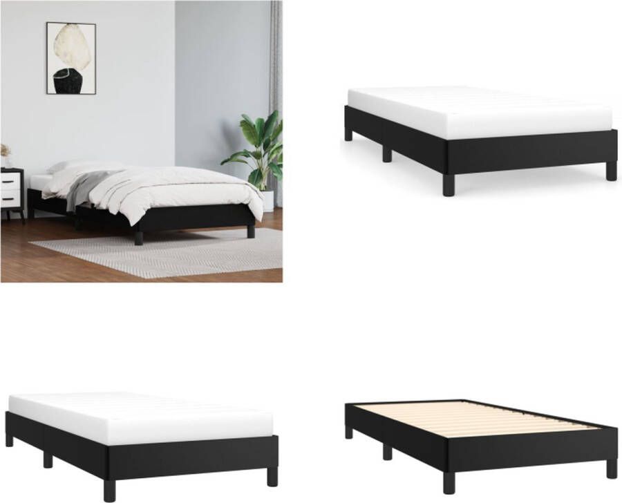 VidaXL Boxspringframe kunstleer zwart 80x200 cm Boxspringframe Boxspringframes Bed Ledikant - Foto 3