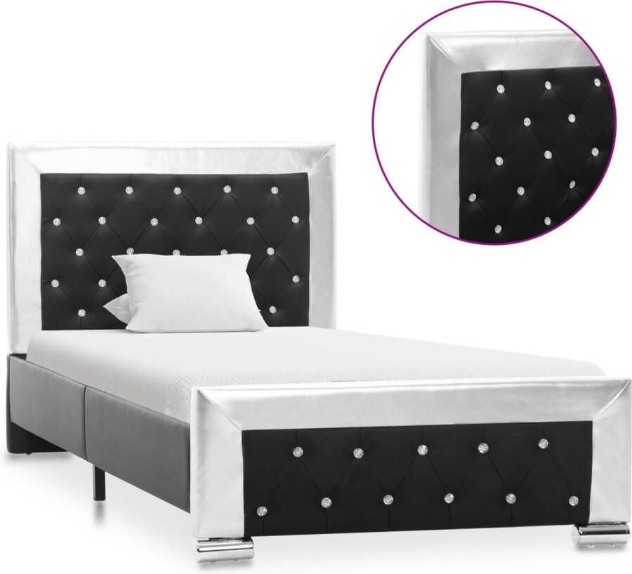 VidaXL -Bedframe-kunstleer-zwart-90x200-cm