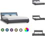 VidaXL Bedframe Kunstleren bekleding 140 x 200 cm Grijs LED-strip Bed - Thumbnail 1