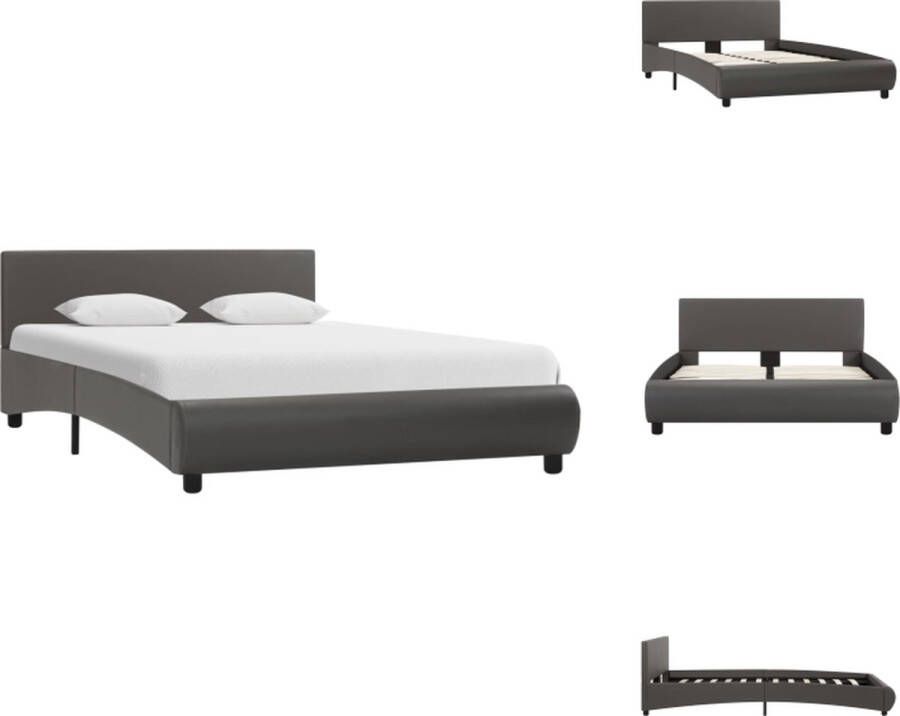 VidaXL Bedframe Kunstleren bekleding Grijs 120 x 200 cm Bed