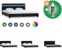 VidaXL Bedframe Kunstleren Zwart 208 x 164 x 65 cm LED-strip 160 cm Geschikt voor matras 160 x 200 cm USB-aansluiting Bed Inclusief Reiniger - Thumbnail 2