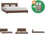 VidaXL Bedframe kunstsuède bruin 120x200 cm Bed Inclusief Onderhoudsset - Thumbnail 2