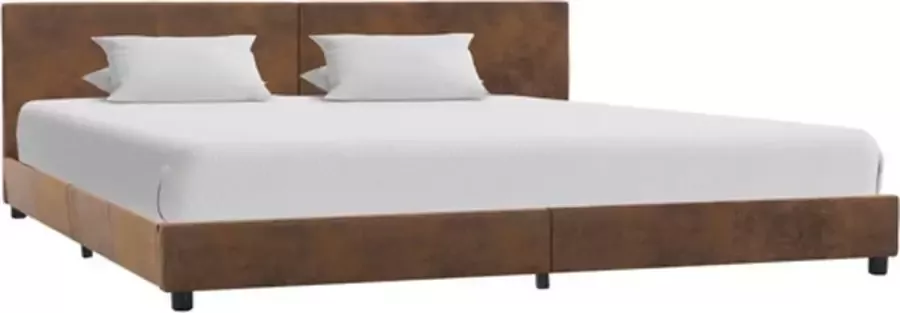 VIDAXL Bedframe kunstsuède bruin 180x200 cm