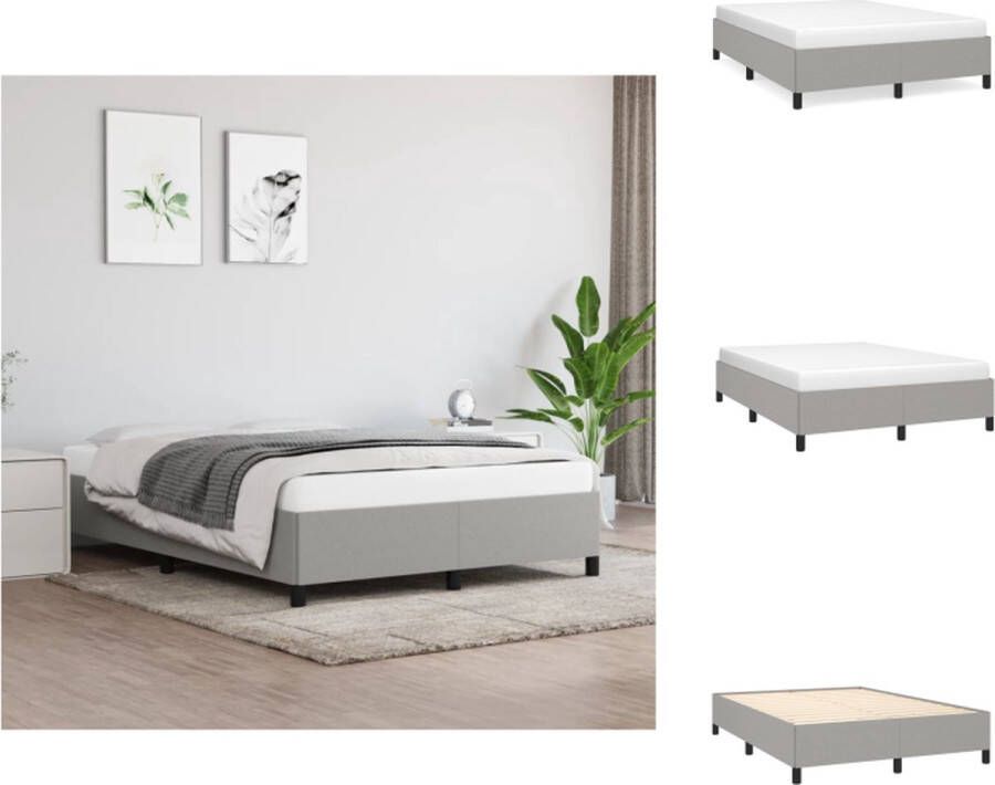 VidaXL Bedframe L Bedframes 203 x 143 x 35 cm Lichtgrijs Bed