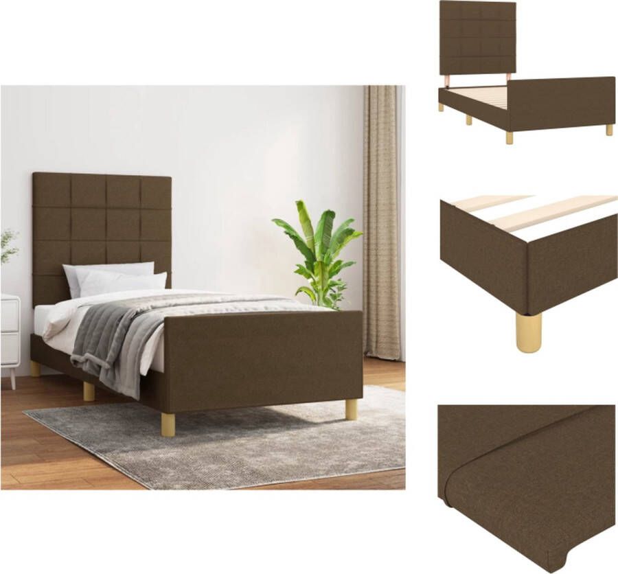 VidaXL The Living Store Bedframe Larikshout Donkerbruin 203 x 83 x 118 128 cm Verstelbaar hoofdeinde