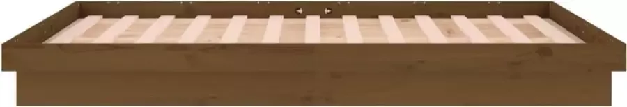 VidaXL Bedframe LED massief hout honingbruin 120x200 cm - Foto 3