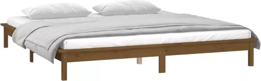 VidaXL -Bedframe-LED-massief-hout-honingbruin-140x200-cm - Foto 2