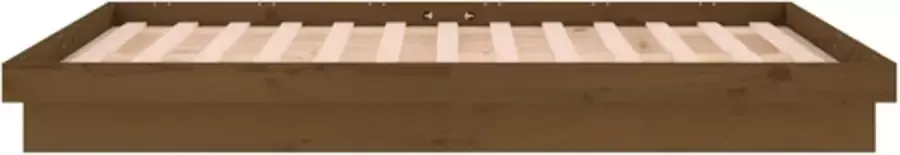 VidaXL Bedframe LED massief hout honingbruin 160x200 cm - Foto 2