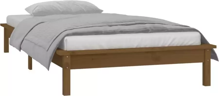 VidaXL -Bedframe-LED-massief-hout-honingbruin-90x200-cm - Foto 2