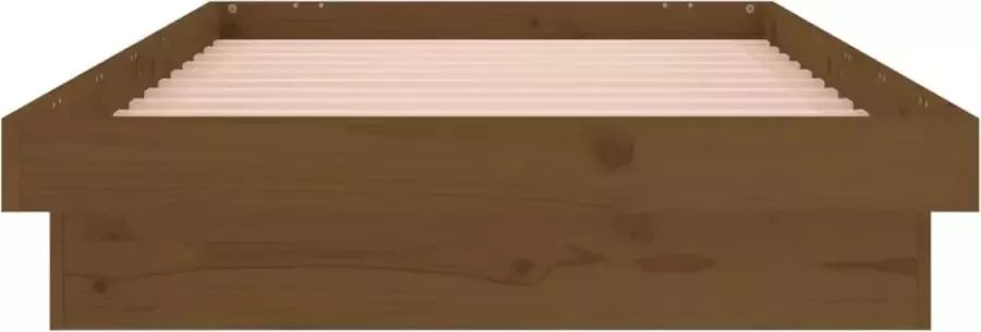 VidaXL Bedframe LED massief hout honingbruin 90x200 cm