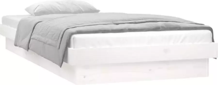 VidaXL Bedframe LED massief hout wit 90x200 cm - Foto 6